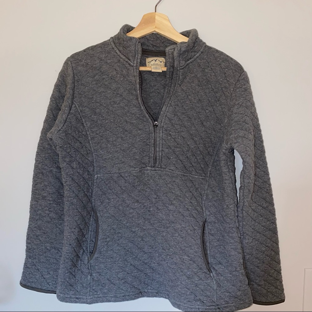 Small Blue Mountain Jacket Grey Quarter Zip Up Coat